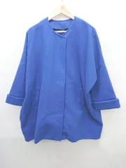 ◇ riche glamour リシェグラマー ノーカラー ゆったり 長袖 コート サイズ M ブルー レディース P 【1304100017067】のサムネイル
