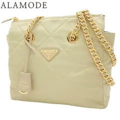 PRADA(プラダ) キルティング チェーンショルダーバッグ ショルダーバッグ 肩掛け トート トライアングル ナイロン ベージュ ゴールド金具 レディース 40802083249【中古】【アラモード】