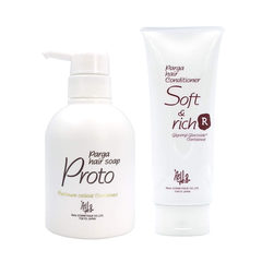 パルガ  【2点セット】アミノ酸シャンプー　ヘアソープ プロト 250ml   ボトル　＆　ヘアケア トリートメント　ソフト&リッチ 210g　(男女兼用)　美容室専売品/正規品