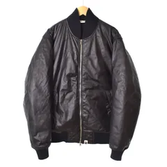 アベイシングエイプ A BATHING APE レザー MA-1 ダウンジャケット ブルゾン M 黒 ブラックのサムネイル