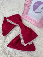 たっぷりリボンヘッドドレス（赤）