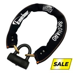 【Kaedear公式(カエディア)】 バイク ロック チェーンロック 鍵 チェーン パッドロック 長さ1000mm スクエアチェーン 9mm 高耐久 シリンダー 盗難防止 SP-GUARD KDR-LK2-1000 (1000mm) 特価品