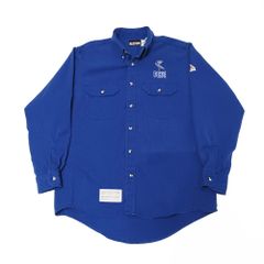 Bulwark ブルワーク 長袖 ワークシャツ ワンポイント 刺繍 ブルー M B202507