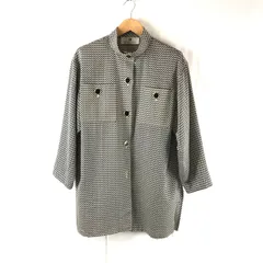 ジバンシー Givenchy ジャケット 柄模様 ロゴボタン ポケット スリット 肩パッド 白 黒系 10号サイズ 949833のサムネイル