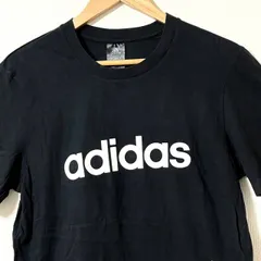(^w^)b adidas アディダス Tシャツ クルーネック トップス 古着 綿100% コットン シンプル ロゴ おしゃれ アウトドア スポーツ ストリート 普段着 デイリー 夏 ブラック 黒 メンズ レディース 男女兼用 サイズL
