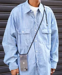 新品 未使用 組み紐スマホショルダー 214469 ブラック×ゴールド