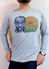 ルイ・アームストロングの長袖Ｔシャツ　サッチモ　ロンＴ　ジャズ　長袖Ｔシャツ　トランペット　ニューオリンズ　JAZZ　ミュージシャンの長袖Ｔシャツ　JAZZ T-shirt