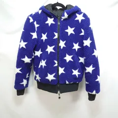 Hydrogen ハイドロゲン リバーシブル ジャンパー 星柄 無地 スカル もこもこ ブラック 黒 青 ブルー フード 巾着付き