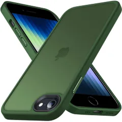 【迅速発送】Anqrp iPhone SE 用 ケース 第3/2世代 マット半透明 iPhone SE2・8・7 米軍MIL規格 耐衝撃 スマホケース 擦り傷防止 ストラップホール付き アイフォンse 7 8 カバー 4.7 インチ「グリーン」