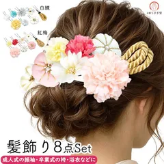 【新品】振袖用 髪飾り ８点セット wk-291 花飾り 花かんざし ヘアアクセサリー レース 姫菊 ピンク 水色 ブルー 成人式 振袖 浴衣 七五三 卒業式 結婚式 パーティー 【沖縄県・離島は発送不可】 京都うさぎ堂