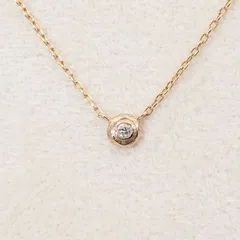 アガット 一粒 ダイヤモンド K10YG ネックレス/24-4926