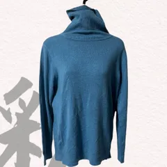 mili an deni ミリアンデニ　ニットセーター　青　タートルネック　LLサイズ