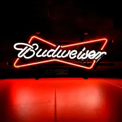 オーダー　ネオン管　ロゴネオン管 Budweiser 存在感抜群 視認性抜群横44cm×高さ36cm