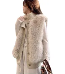 [H u a q i a n] レディースボアベスト可愛いもこもこファーフード付きコートボアコート 2カラーボアベストベスト防寒無地ベストジャケット カーディガン ベストコート ノースリーブアウター (JP, アルファベット, Free Size, ホワイト)