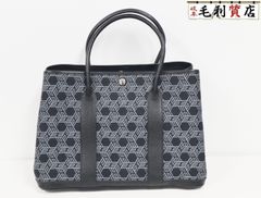 エルメス HERMES ガーデンパーティ 36 PM □K刻印 ネイビー ブラック シルバー金具 トワルソーアッシュ ブッフル 美品 トートバッグ バッグ