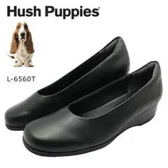 ハッシュパピー レディース ウエッジソール パンプス L-6560T 6560 婦人靴 Hush puppies クロ ブラックのサムネイル