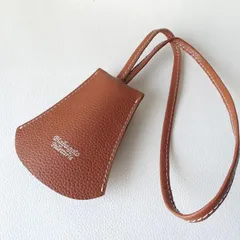 レザー キークロシェット 紐タイプ ショート 貼り合わせ 革 ハンドメイド372