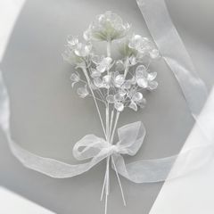 【お得なブーケ】薔薇とかすみ草のブーケ（パールグリーン）