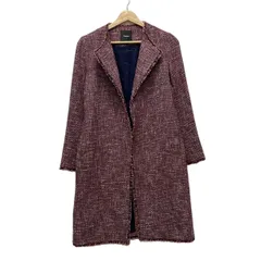 theory(セオリー) コート サイズP M レディース美品  - ネイビー×レッド×白 長袖/ツイード/秋/冬