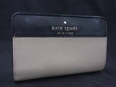 ■美品■ kate spade ケイトスペード T348 レザー L字ファスナー 二つ折り 財布 ウォレット レディース ベージュ系 DF9093