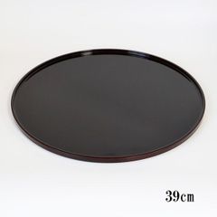 丸盆 トレー トレイ お盆 溜 39cm 日本製 お膳 会席膳 割れない 耐久 食器 越前漆器 業務用漆器