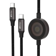 WiseeLAB MagLink 2in1 Apple Watch用ワイヤレス充電器&USB-C to USB-C充電ケーブル一体型 60W PD対応 MacBook Air/iPad/iPhone 16/15/Galaxy Android等対応 アップル…
