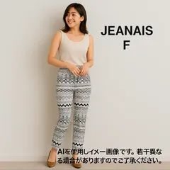 AB0302 JEANAIS エスニック柄ワイドパンツ Fサイズ 総柄 美品