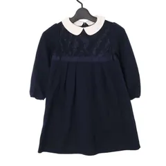 green label relaxing ユナイテッドアローズ ポンチ襟★ レース フォーマル セレモニー ワンピース Sz.125 キッズ ネイビー