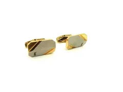 ■美品■ YVESSAINTLAURENT イヴサンローラン カフリンクス カフスボタン アクセサリー 紳士 メンズ ゴールド系×シルバー系 DH5853 冠婚葬祭 結婚式 葬式のサムネイル
