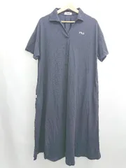 ◇ ⊂ FILA フィラ 半袖 膝下丈 ワンピース サイズLL ネイビー系 レディース E  【1506230020348】のサムネイル