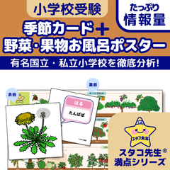 小学校受験　季節カード　野菜・果物 お風呂ポスター 幼児教育　知育
