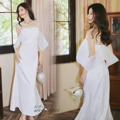 ウェディングドレス ウエディングドレス ロングドレス 二次会 結婚式 前撮り オフショルダー 花嫁 ブライダル スレンダードレス ファスナー ワンピース ant4y885822