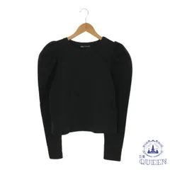 ☆美品☆ ZARA ザラ トップス カットソー Uネック シンプル おしゃれ 綺麗め 長袖 レディース ブラック S 901-14011 送料無料 古着