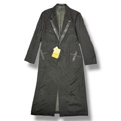 WORKSHOP 【希少 美品】レザートレンチコート 黒 ヨウジヤマモト メンズ 参考上代268400円 未使用品 Yohji Yamamoto 24AW LEATHER COLLAR