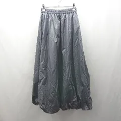 ◇ LIAN ウエストゴム　ナイロン生地　カジュアル ロング丈 フレア スカート サイズＦ グレー系 レディース E  【1506190015781】