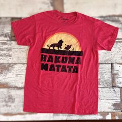 Disney ライオンキング Tシャツ ハクナマタタ レッド Mサイズ　メキシコ製