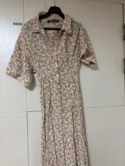 ZARA フラワー ロング ワンピース xs 新品