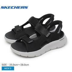 スケッチャーズ サンダル 229210 メンズ ゴー ウォーク フレックス サンダル イージーエントリー SKECHERS カラー:ブラック×グレー 品番：16640768