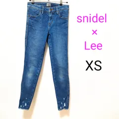 【 Lee snidel 】XS 別注 ダメージ コラボ デニム レディース リー スナイデル ジーンズ パンツ Lee 牛革 スリム スキニー