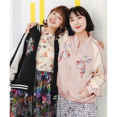 ScoLar（スカラー）25周年記念刺繍 プレミアブルゾンスカジャン　ブラック、ピンク　143654 　　【送料無料サービス】