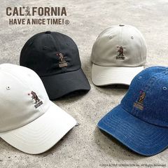 CALIFORNIA HAVE A NICE TIME! カリフォルニアハブアナイスタイム BEAR EMBROIDARY CAP ローキャップ ベースボールキャップ 刺繍 ワンポイント クマ アウトドア デニム レディース メンズ ブランド