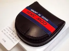 国産 牛革 馬蹄型コインケース 手縫い 肉厚　濃いめの焦げ茶色 X掘出し物