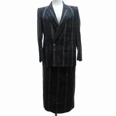 バーバリーズ Burberrys 美品 ヴィンテージ セットアップ スカートスーツ ジャケット チェック柄 1B 緑 グリーン 7Y1 007AB2 約XS-Sサイズ 0612 IBO52のサムネイル