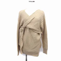 フリークスストア FREAKS STORE ニット セーター リブ 2WAY ウール混 スリット 長袖 F ベージュ /NT23