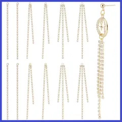 SUNNYCLUE　24個3種　ラインストーン　タッセル　チャーム　イヤリング　チャーム　パーツ　ラインストーン　ひねり　チャーム　キラキラ　ピアス　パーツ　ツイスト　チャーム　金色　チャーム　揺れ　メタルチャーム　垂れ飾り　ゴールド　ファイニエ　チェーン　イ