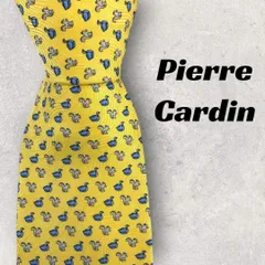 【6772】良品！ピエールカルダン　ネクタイ　イエロー系　鴨×リス柄