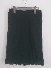 ◇ OFUON オフオン ウエストゴム 総レース 膝下丈 タイト スカート サイズ40 ブラック レディース P  【中古】 【1211230004082】