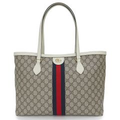 グッチ オフディア ラージ GG トートバッグ GGスプリームキャンバス レザー ホワイト ベージュ 白 ゴールド金具 631685 GUCCI（新品・未使用品）