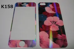 iPhone5 5S 5C SE 初代 4インチ 銀ラメ 表裏セット 9H 0.26mm 強化ガラス 液晶保護フィルム 2.5D K158