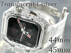 CZクリア★アップルウォッチバンド ラバーベルト カバー　Apple Watch クリア ケース 44mm 45mm 4 5 6 7 8 se スポーツ メンズ レディース